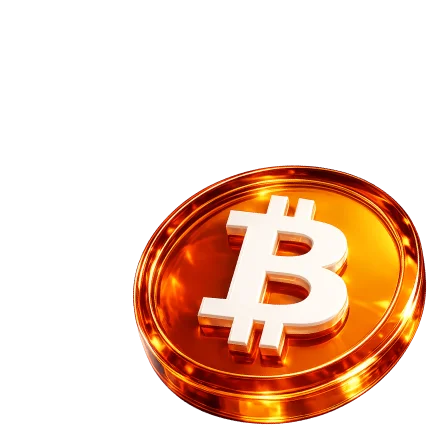 Золотистая монета с логотипом Bitcoin